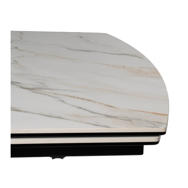 Rozkládací jídelní stůl s deskou v dekoru mramoru s přídavnou deskou 90x180 cm Rocía – Ixia-image-3