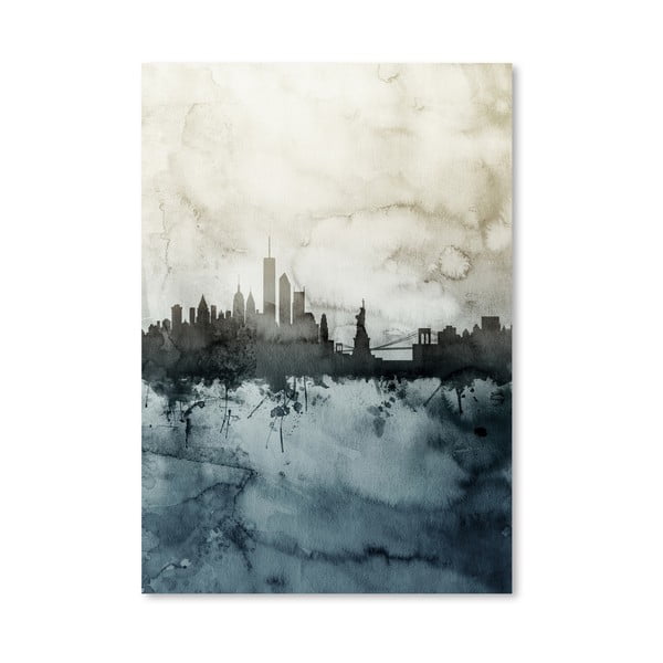 Plakát Americanflat New York USA Skyline, 42 x 30 cm
