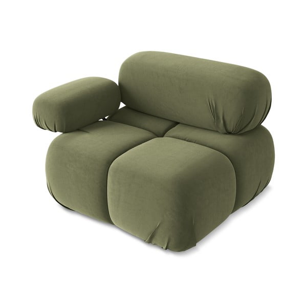Světle zelený sametový modul pohovky (levý roh) Lokua – Makamii-image-3