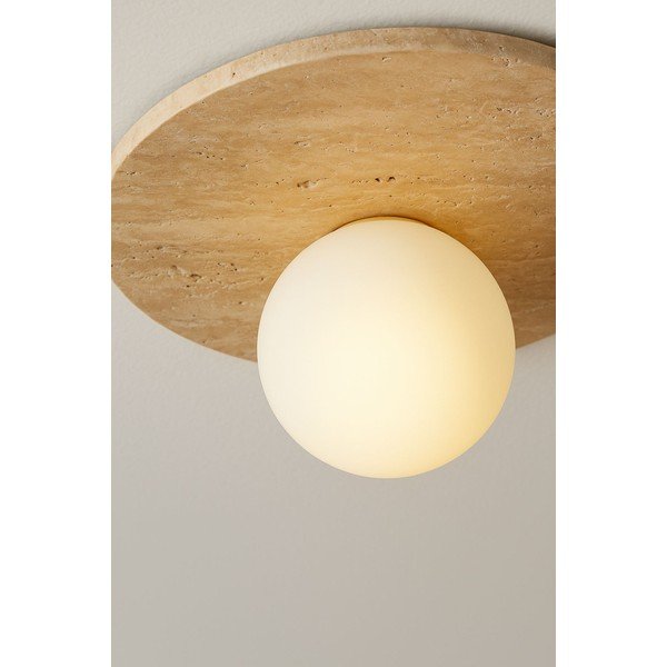 Béžové kamenné stropní svítidlo se skleněným stínidlem ø 12 cm Hilde – Opviq lights-image-4