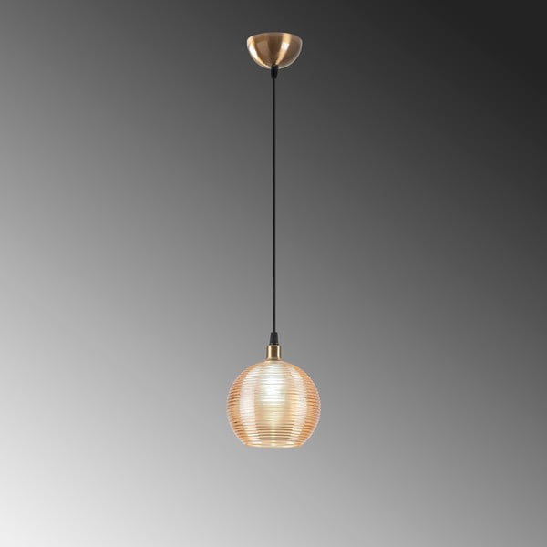 Závěsné svítidlo v okrově žluté a zlaté barvě se skleněným stínidlem ø 15 cm Muzo – Opviq lights-image-4