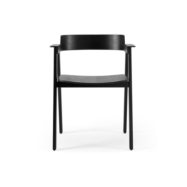 Černá jídelní židle s područkami z dubového dřeva Flip – Gazzda-image-2