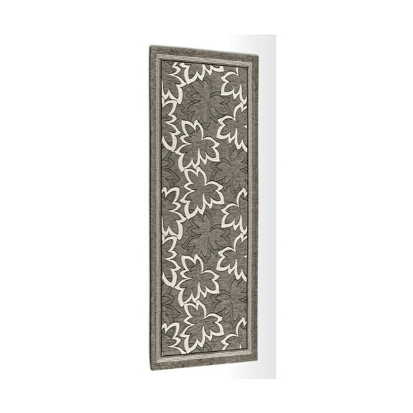 Šedohnědý vysoce odolný kuchyňský koberec Webtappeti Maple Fango, 55 x 240 cm
