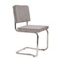 Šedé čalouněné houpací jídelní židle v sadě 2 ks Ridge Kink Rib – Zuiver