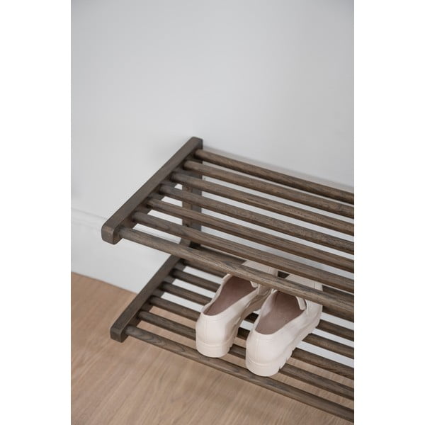 Tmavě hnědý závěsný botník z dubového dřeva Inverness - Rowico-image-4