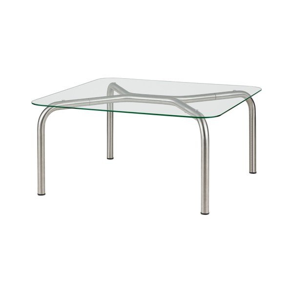 Konferenční stolek se skleněnou deskou ve stříbrné barvě 60x80 cm Uku – noo.ma