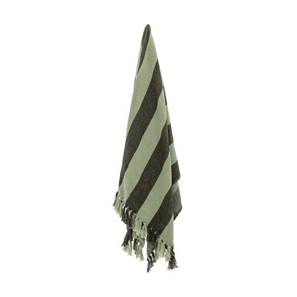 Zelená deka z recyklované bavlny 130x160 cm Frello – Bloomingville-image-2