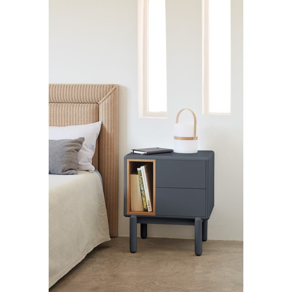 Tmavě šedý noční stolek Corvo - Teulat-image-1