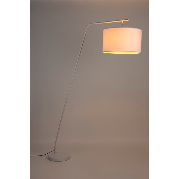 Bílá stojací lampa s textilním stínidlem (výška 220 cm) Martine – White Label-image-1