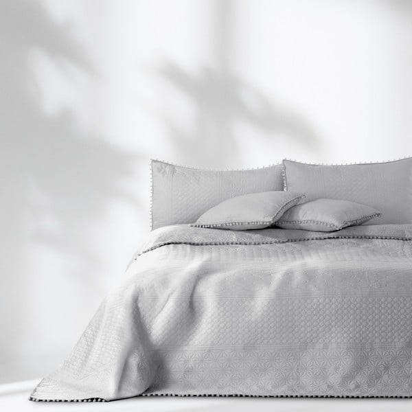 Světle šedý přehoz na postel AmeliaHome Meadore, 220 x 240 cm