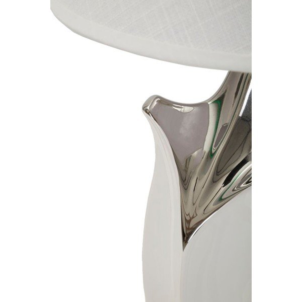 Bílá/ve stříbrné barvě keramická stolní lampa s textilním stínidlem (výška 51 cm) Shiney – Mauro Ferretti-image-2