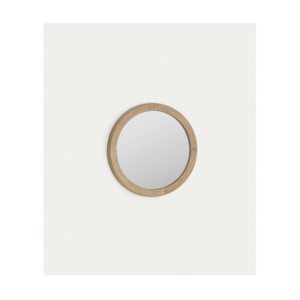 Nástěnné zrcadlo s dřevěným rámem ø 50 cm Alum – Kave Home-image-2