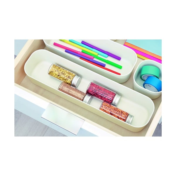 Bílý úložný box iDesign Eco, 9 x 36,5 cm-image-2