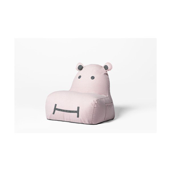 Světle růžový dětský sedací vak Hippo – The Brooklyn Kids-image-1