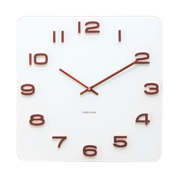 Hranaté hodiny Present Time Vintage Copper Numbers
