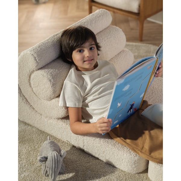 Krémové dětské křesílko z textilie bouclé Flipster – Wigiwama-image-1