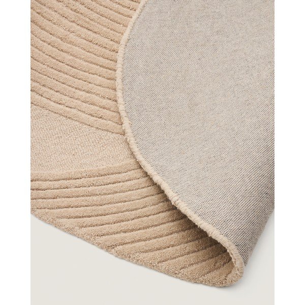 Krémový ručně tkaný vlněný koberec 160x230 cm Domm – Kave Home-image-4