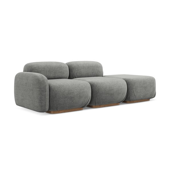 Šedá lenoška z textilie bouclé (pravý roh) Ailani – Makamii-image-2