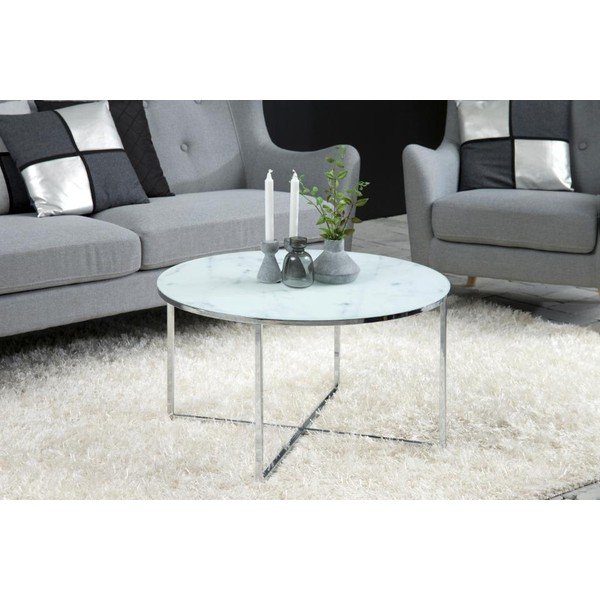 Bílý kulatý konferenční stolek ø 80 cm Alisma - Actona-image-1