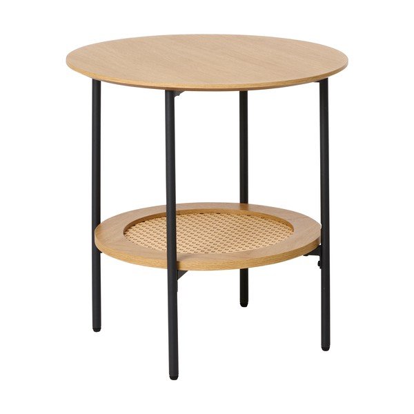 Kulatý odkládací stolek v dekoru dubu ø 50 cm Pensacola – Unique Furniture
