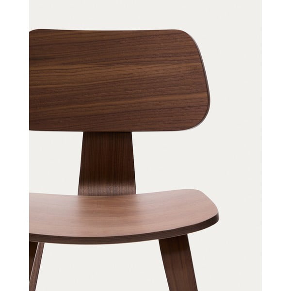 Tmavě hnědá jídelní židle v dekoru ořechu Gena – Kave Home-image-3