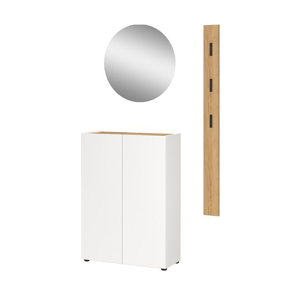 Bílá předsíňová sestava v dekoru dubu 104x200x33 cm Alviano – Germania