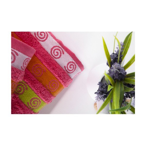 Set dvou ručníků Truva Fuchsia, 90x150 a 50x90 cm-image-1