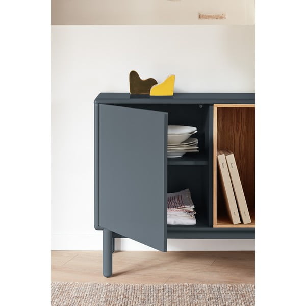 Tmavě šedá nízká komoda 137x76 cm Corvo - Teulat-image-1