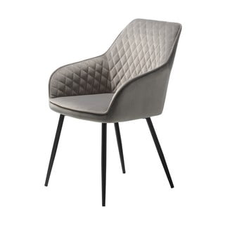 Šedá sametová jídelní židle Unique Furniture Milton