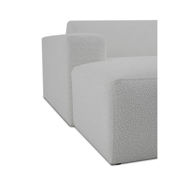 Bílý modul pohovky z textilie bouclé (levý roh) Roxy – Scandic-image-4