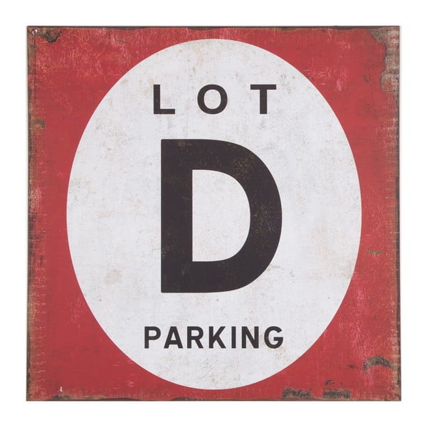 Nástěnná retro cedule Novita Parking D Lot
