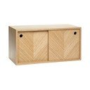 Nástěnná police z dubového dřeva Hübsch Herringbone