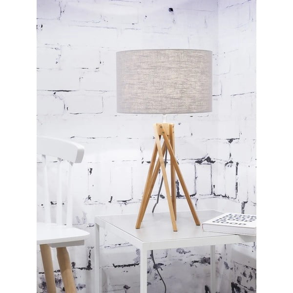 Stolní lampa s béžovým stínidlem a konstrukcí z bambusu Good&Mojo Kilimanjaro-image-1