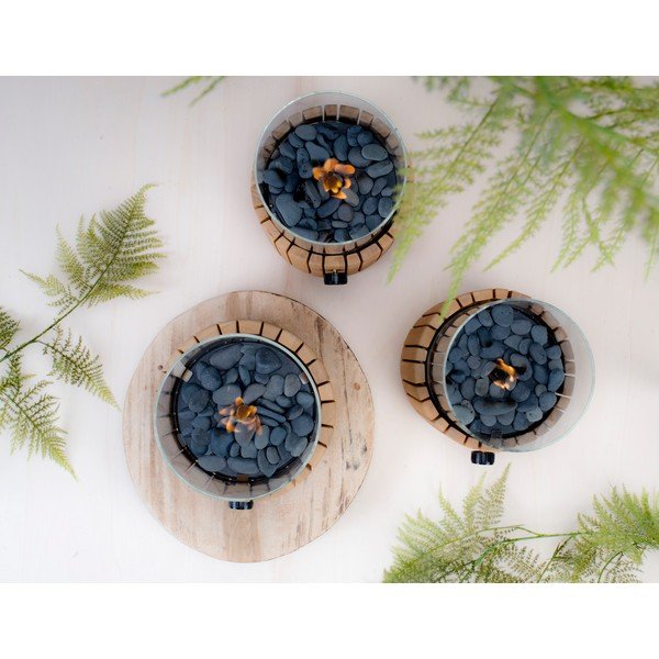 Plynová lampa z teakového dřeva Cosi Scoop Timber, výška 30 cm-image-2