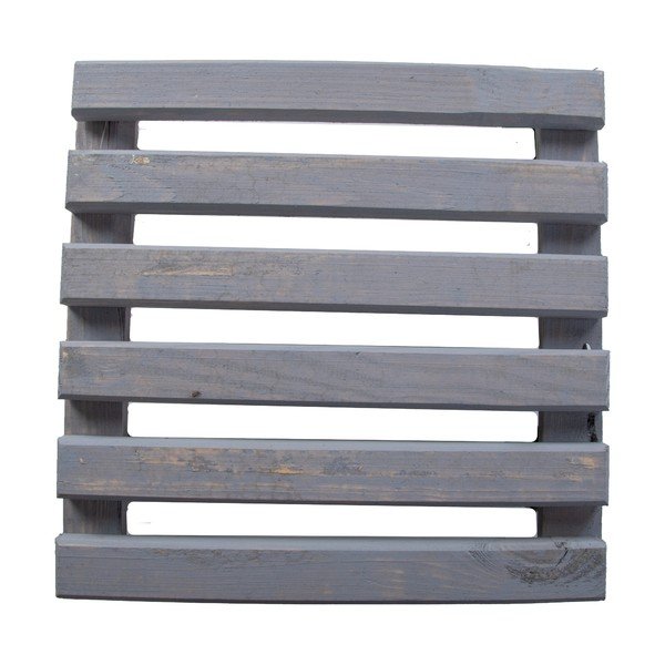 Šedá dřevěná pojízdná podložka pod květináč Esschert Design, 29 x 29 cm-image-3