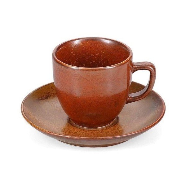 Hnědý porcelánový šálek na cappuccino 200 ml Ovio – BonBistro-image-3