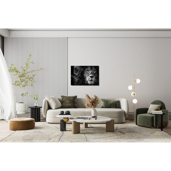Skleněný obraz 70x50 cm Lion – Wallity-image-2