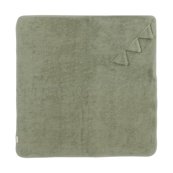 Zelená bavlněná dětská osuška s kapucí 75x75 cm Dinosaur – Kindsgut-image-1