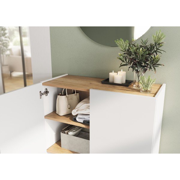 Bílá předsíňová sestava v dekoru dubu 74x200x33 cm Alviano – Germania-image-4