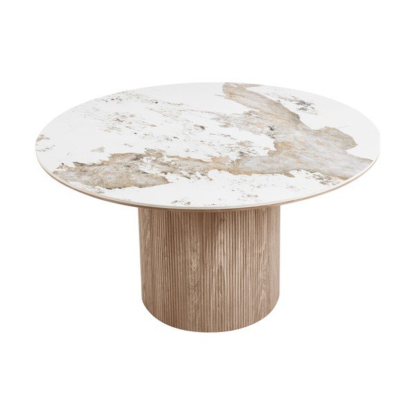Kulatý jídelní stůl s deskou v dekoru mramoru ø 140 cm Athens – House Nordic-image-2