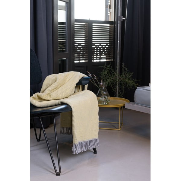 Světle žlutý pléd s podílem bavlny Euromant Skyline II, 140 x 180 cm-image-3