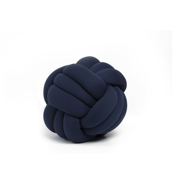 Tmavě modrý polštář Knot Decorative Cushion, ⌀ 30 cm