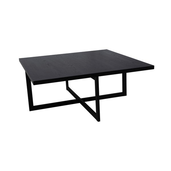 Černý konferenční stolek z dubového dřeva Canett Elliot, 100 x 100 cm-image-2