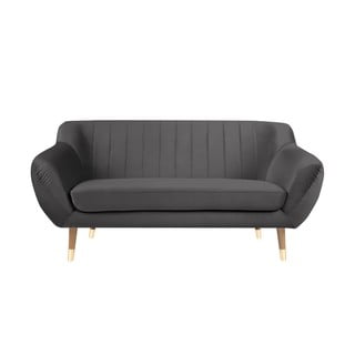 Šedá sametová pohovka Mazzini Sofas Benito, 158 cm