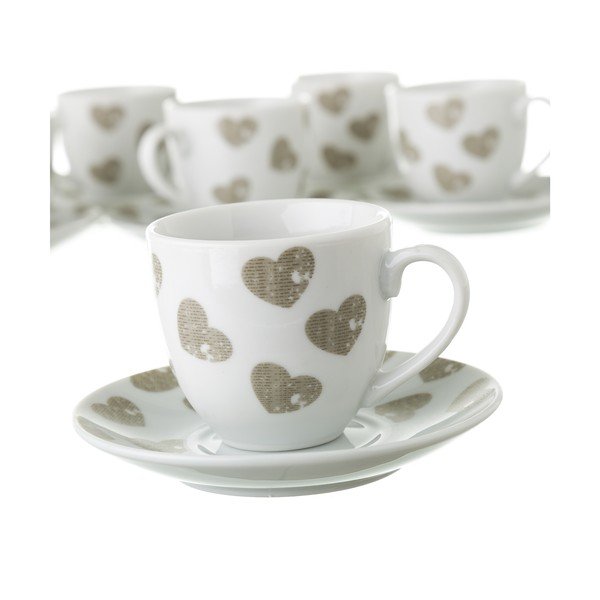 Sada 6 šálků s podšálky na kovovém stojanu Unimasa Love-image-4