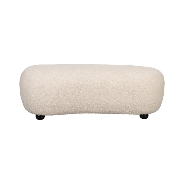 Krémová polstrovaná lavice z textilie bouclé Noxx – White Label