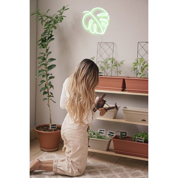 Zelená nástěnná svíticí dekorace Candy Shock Leaf, 30 x 40 cm-image-4