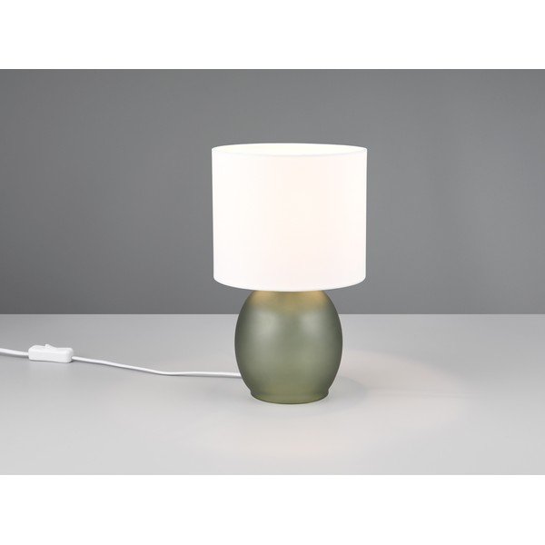 Bílo-zelená stolní lampa s textilním stínidlem (výška 29 cm) Vela – Trio-image-2