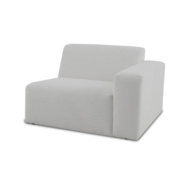 Bílý modul pohovky z textilie bouclé (pravý roh) Roxy – Scandic-image-1