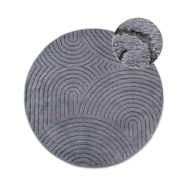 Antracitový kulatý koberec ø 160 cm Panglao New York Anthracite – Elle Decoration